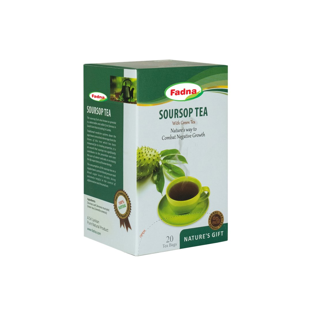 Fadna Soursop Tea packaging on a white background