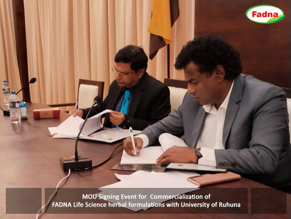 MOU Signing Event for Commercial of FADNA Life Science herbal formulations with University Of Ruhana